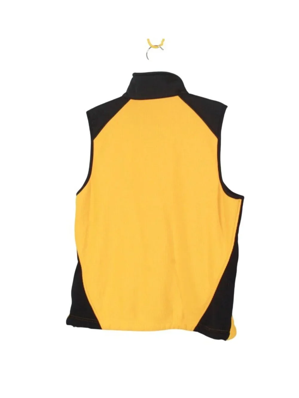 LL Bean Polartec Fleece Vest Yellow Black Full Zip Size M